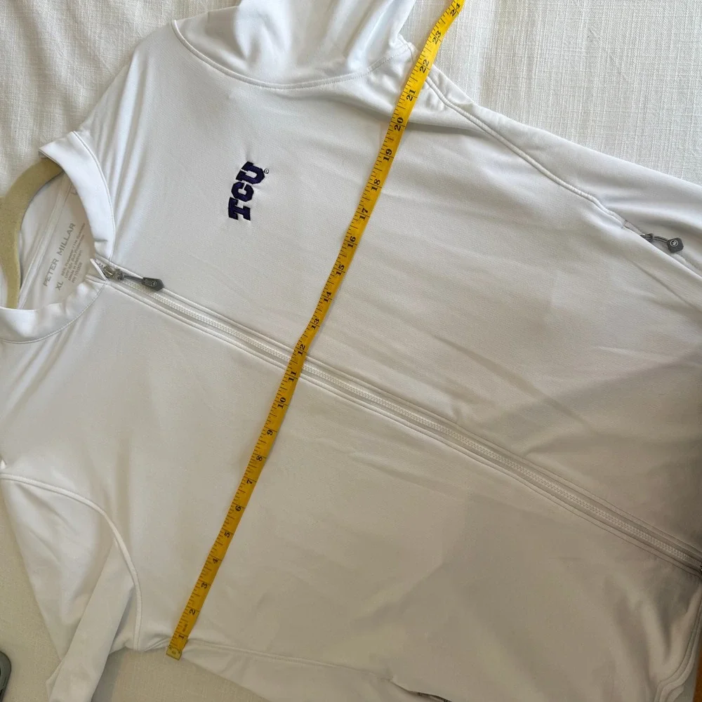 Peter Millar TCU Horned Frogs Full Zip Performance Jacket White XL UPF 50+